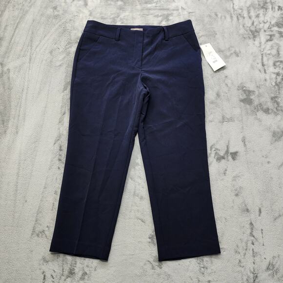 NEW Maurices Pants Womens 11/12 Blue Smart Crop Straight Leg Stretch Office - Picture 1 of 12